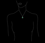 emerald pear shape and diamond pendant on model