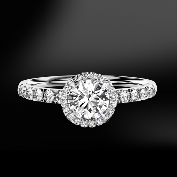 round cut white topaz diamonds platinum gold engagement wedding ring november birthstone