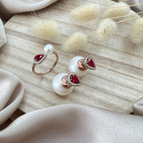 RUBY - DIAMOND - PEARL Ring