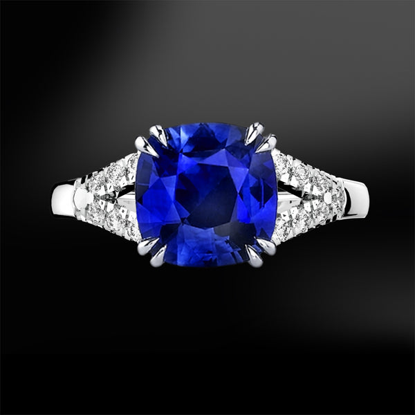 blue sapphire diamonds ring
