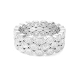 Marquise Diamond Bezel Triple Row Eternity Ring, 18K white Gold
