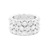 Three Row Diamond & Pearl Eternity Ring