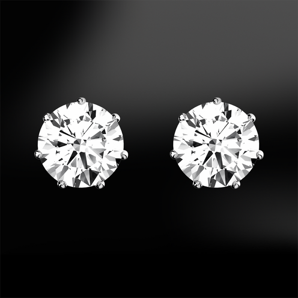 white round GIA certified diamond earrings