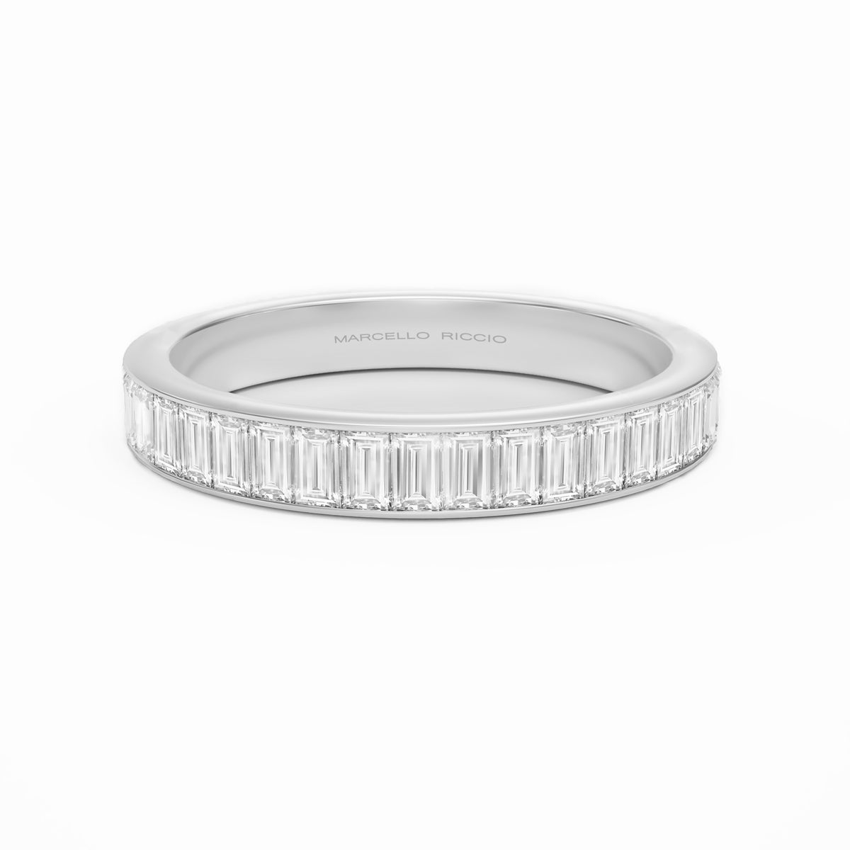baguette eternity ring white gold platinum