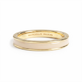 Hand Painted Single Band Enamel Stacking Ring, 18K Gold