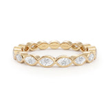 Marquise Diamond Bezel Eternity Ring, 18K Gold