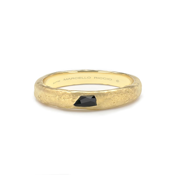 Raw Black Tourmaline Solitaire Ring