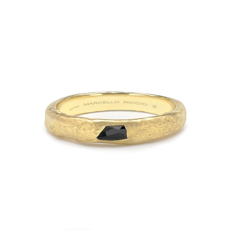 Raw Black Tourmaline Solitaire Ring