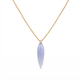 Blue Agate & Diamond Pendant, 18K Gold
