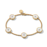 Mother of Pearl and Diamond in 18K Gold or Silver Bracelet