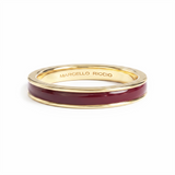 Hand Painted Single Band Enamel Stacking Ring, 18K Gold