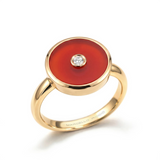 Carnelian & Diamond Ring