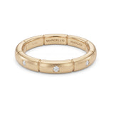 Diamond Eternity Chaine Wedding Ring, 18K Yellow brushed  Gold
