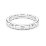 Diamond Eternity Chaine Wedding Ring, 18K Whited Gold and  950 Platinum