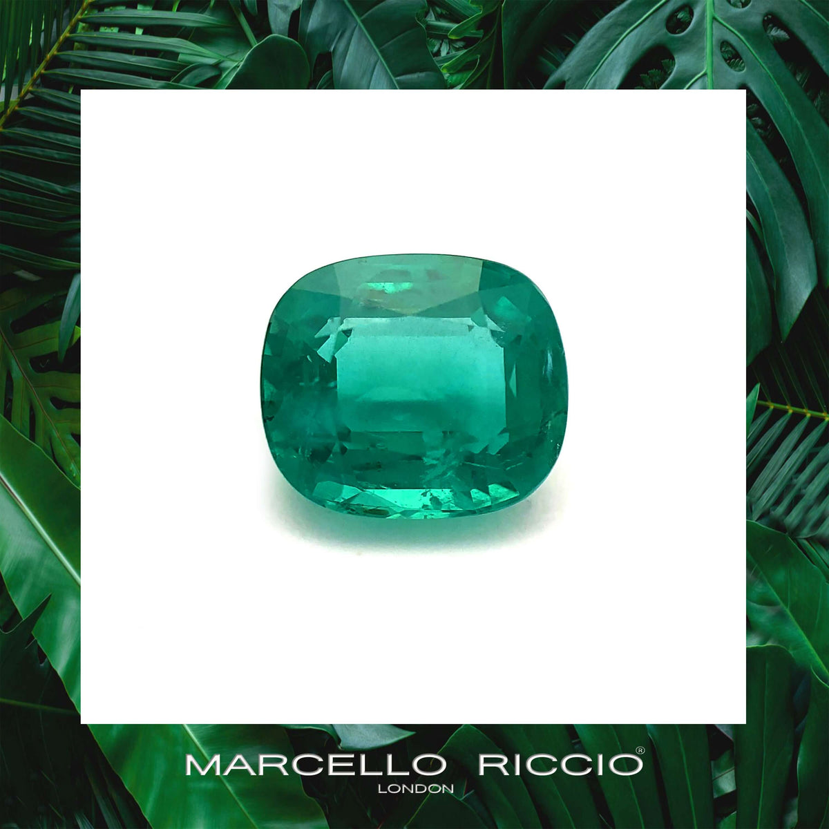 high quality cushion Colombian emerald 