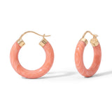 Coral Chunky Hoop 18k Yellow Gold & Silver Earrings