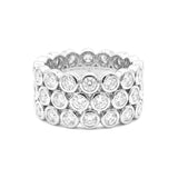 Round Diamond Triple Row Eternity Ring,  Platinum