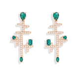Emerald & Diamond Drop Earrings, 18K Gold