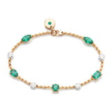 Emerald & Diamond Bracelet, 18K Gold