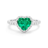 Heart Emerald & Diamonds 18K White Gold Ring