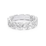 Floral Diamond Claw Set Eternity Ring, 18K White Gold, Platinum