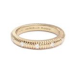 Diamond Bezel Set Textured Eternity Ring, 18K Yellow Gold