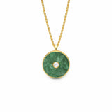 Jade and Diamond Amulet Pendant, 18K Gold