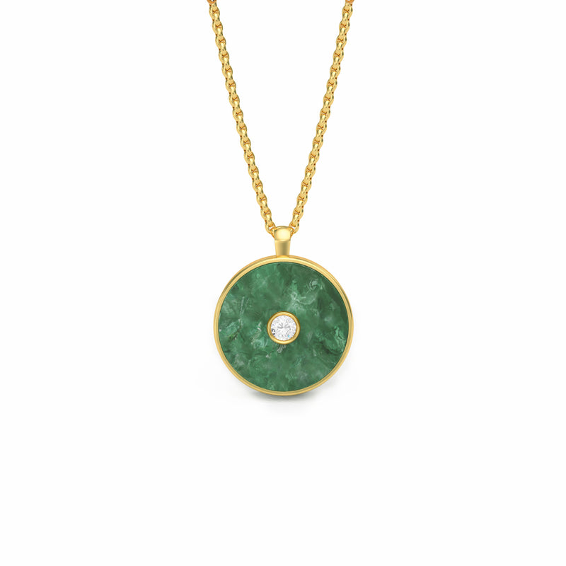 Jade and Diamond Amulet Pendant, 18K Gold
