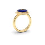Lapis Lazuli & Diamond Talisman Ring side view