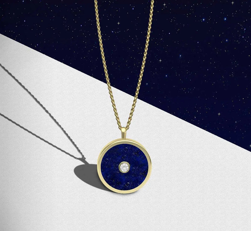 Lapis lazuli round amulet pendant