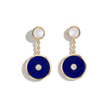 Lapis Lazuli and Diamond Amulet Drop Earrings, 18K Gold