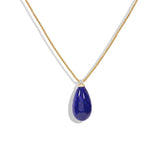 Lapis Lazuli and Diamond Teardrop Pendant, 18K Gold