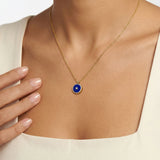 Lapis Lazuli and Diamond Amulet Pendant, 18K Gold
