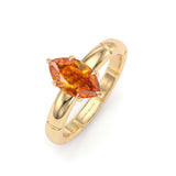 Marquise Spessartite Garnet Claw Set Solitaire Ring,18K Gold