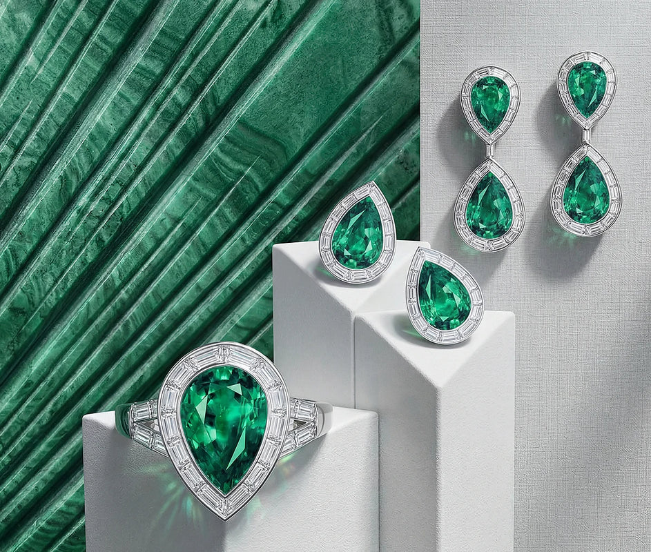 marcello riccio emerald collection pear shape jewellery