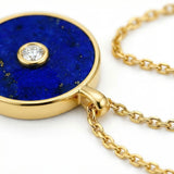 Lapis Lazuli and Diamond Amulet Pendant, 18K Gold