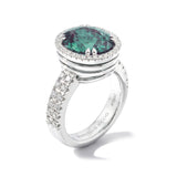 Oval Alexandrite and Diamond Engagement Ring, 950 Platinum