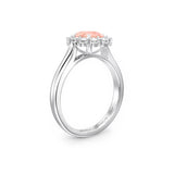 GRS Oval Padparadsha Sapphire & Diamond Ring, 950 Platinum