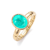 Oval Paraiba Tourmaline Engagement Ring, 18K Yellow Gold