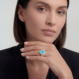 Pear Neon Paraiba Tourmaline & Diamond Ring, 950 Platinum