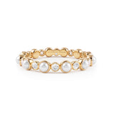 Diamond & Pearl Bezel Eternity Ring