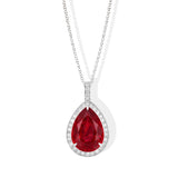 Pear Ruby & Diamond Necklace