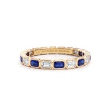Sapphire & Diamond Bezel Eternity Ring, 18K Gold
