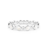 Diamond & Mother of Pearl Bezel Set Eternity Ring, 18K Gold