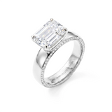 Octagon White Sapphire and Diamond Eternity Ring, White Gold