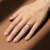 Raw blue aquamarine Solitaire Ring, 18K Gold