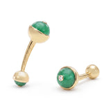 Aventurine & Diamonds Ballon Cufflinks, 18K Yellow Gold