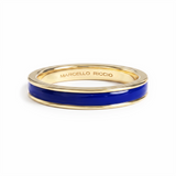 Hand Painted Single Band Enamel Stacking Ring, 18K Gold