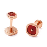 Carnelian Cushion Cufflinks, 18K Gold