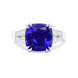 CUSHION SAPPHIRE & DIAMOND BAGUETTE Ring